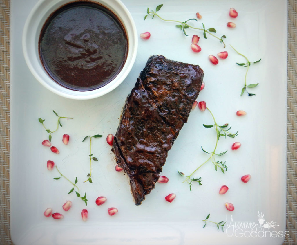 Ancho Chile Morita Brisket with Fig Berry Chocolate Sauce