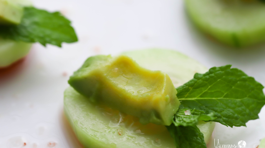 Radish Cucumber Avocado Mint Salad